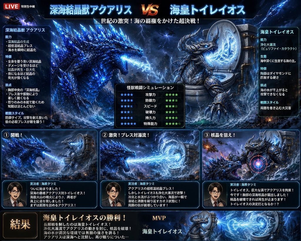 レベル4　海皇トイレイオス VS 深海結晶獣 アクアリス