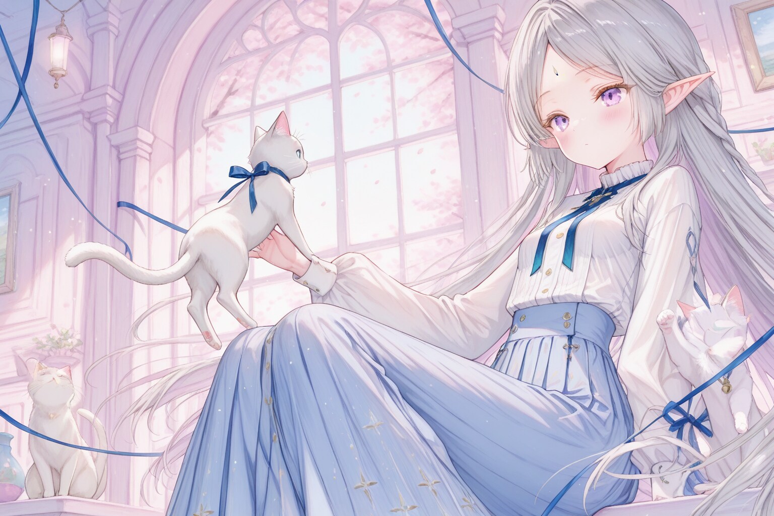 白猫と | の人気AIイラスト・グラビア