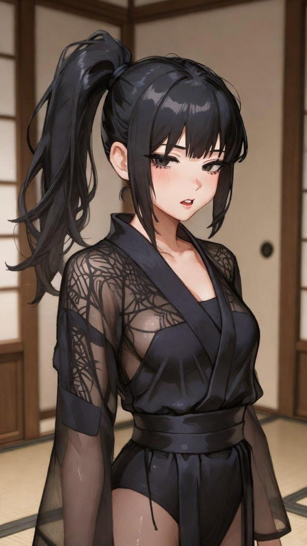 スケスケ忍者の女の子
