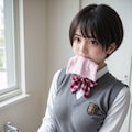 チャレンジ！「ハンカチを咥えて手を洗う女子」 5枚目