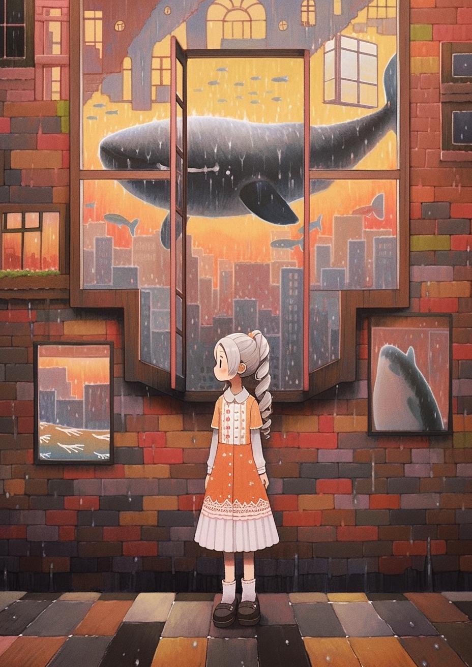 くじらのいる窓枠🐳