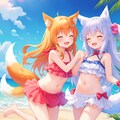 夏と海と狐っ子 3枚目