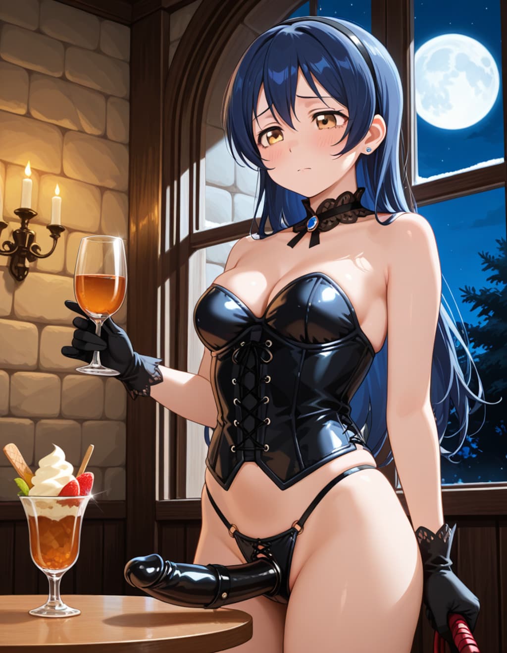 女王様衣装の海未(夜の玩具付き)