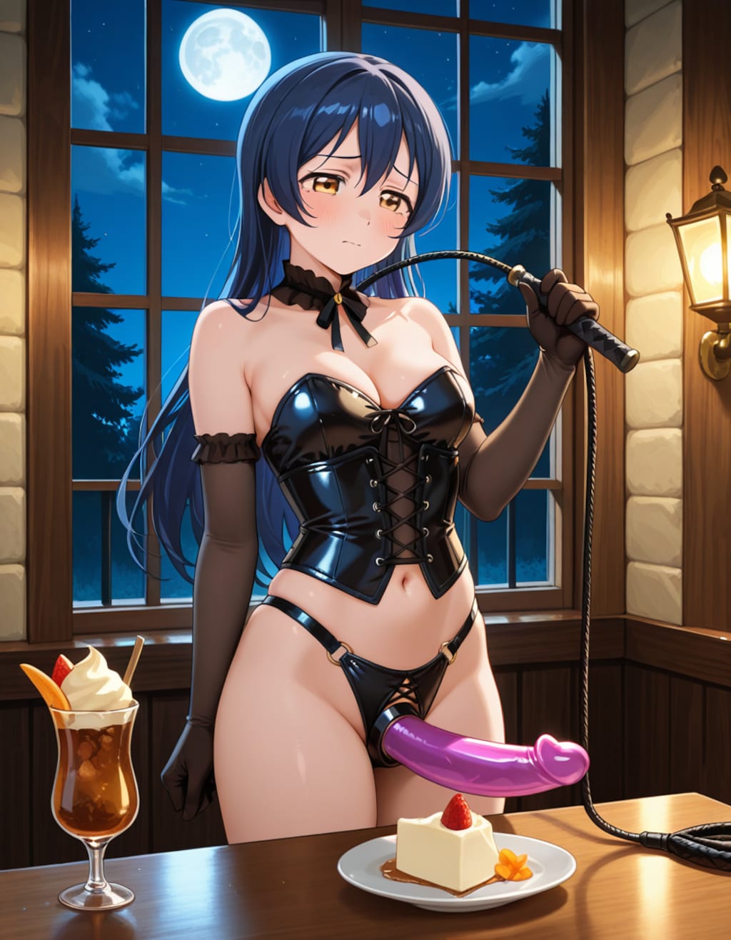 女王様衣装の海未(夜の玩具付き)