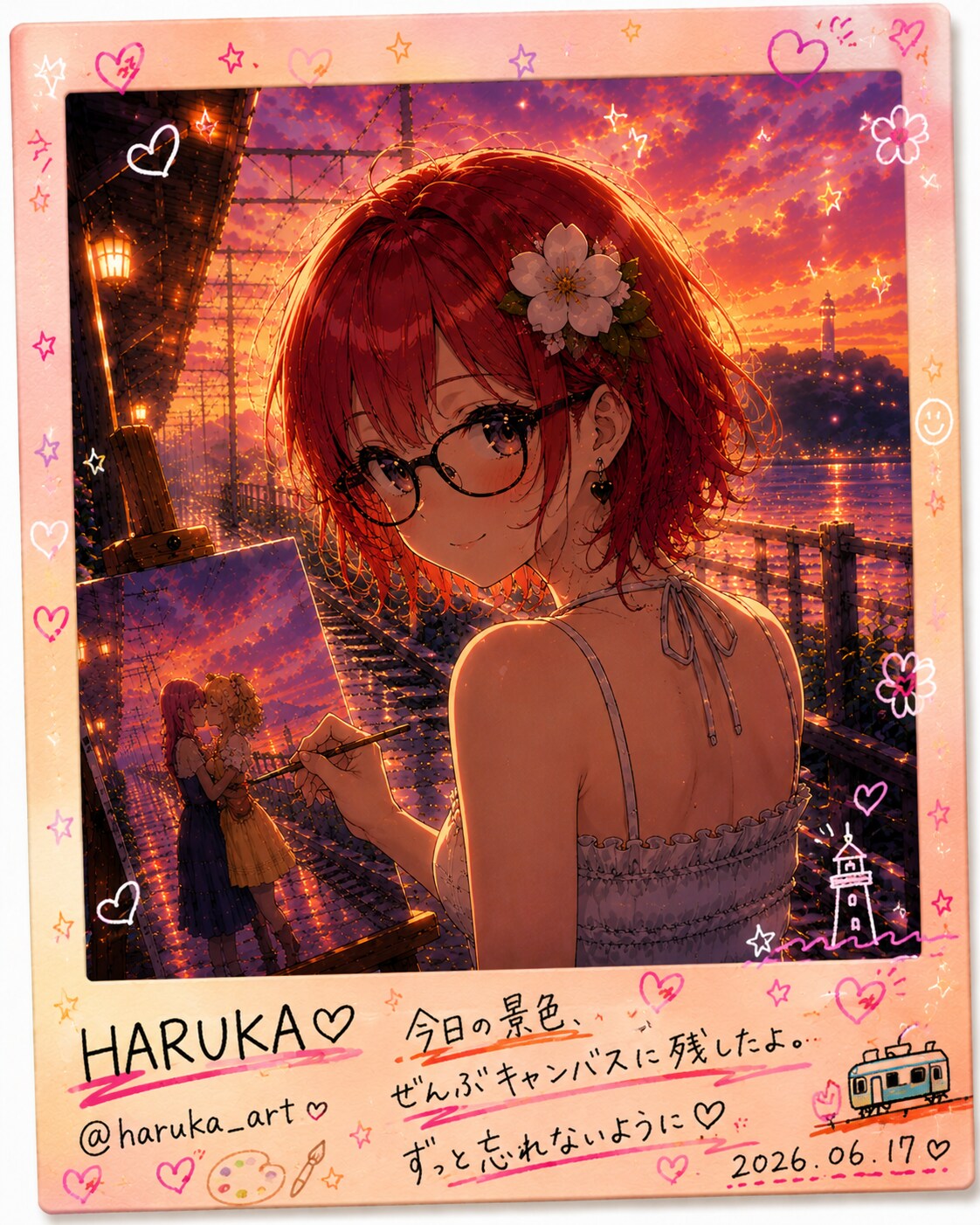 夕景を描く少女 ― HARUKAの記憶帳 ―