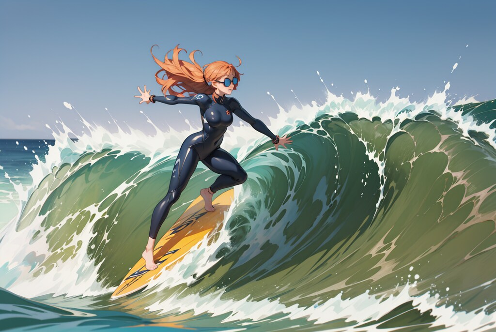 surfing girls