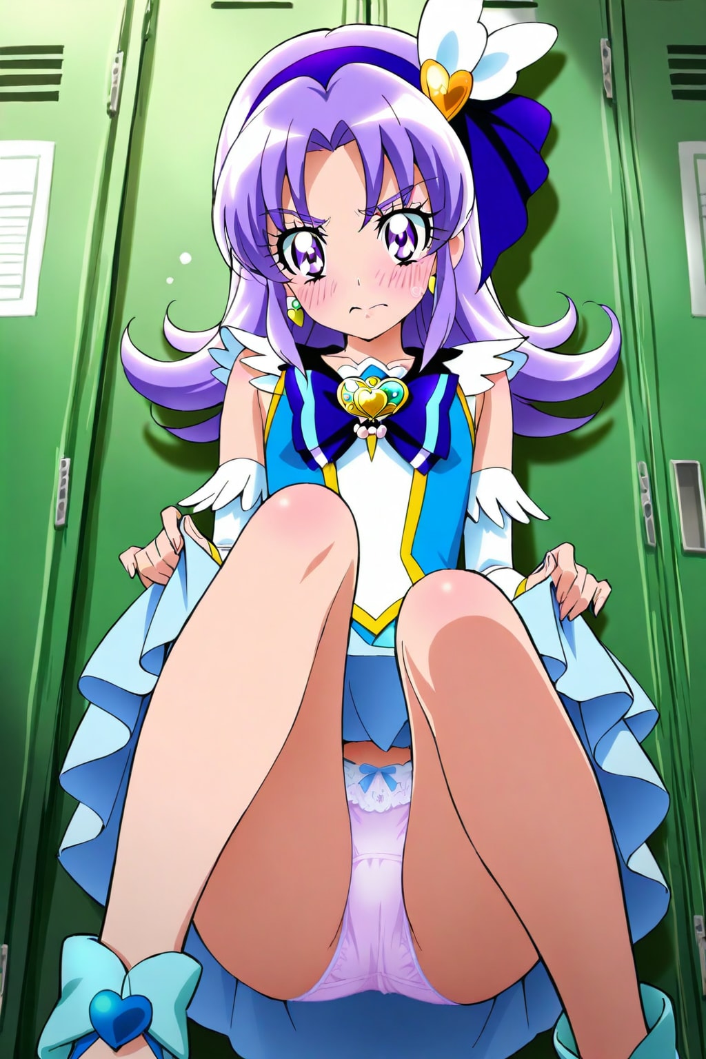 スカートの中も紫色💕