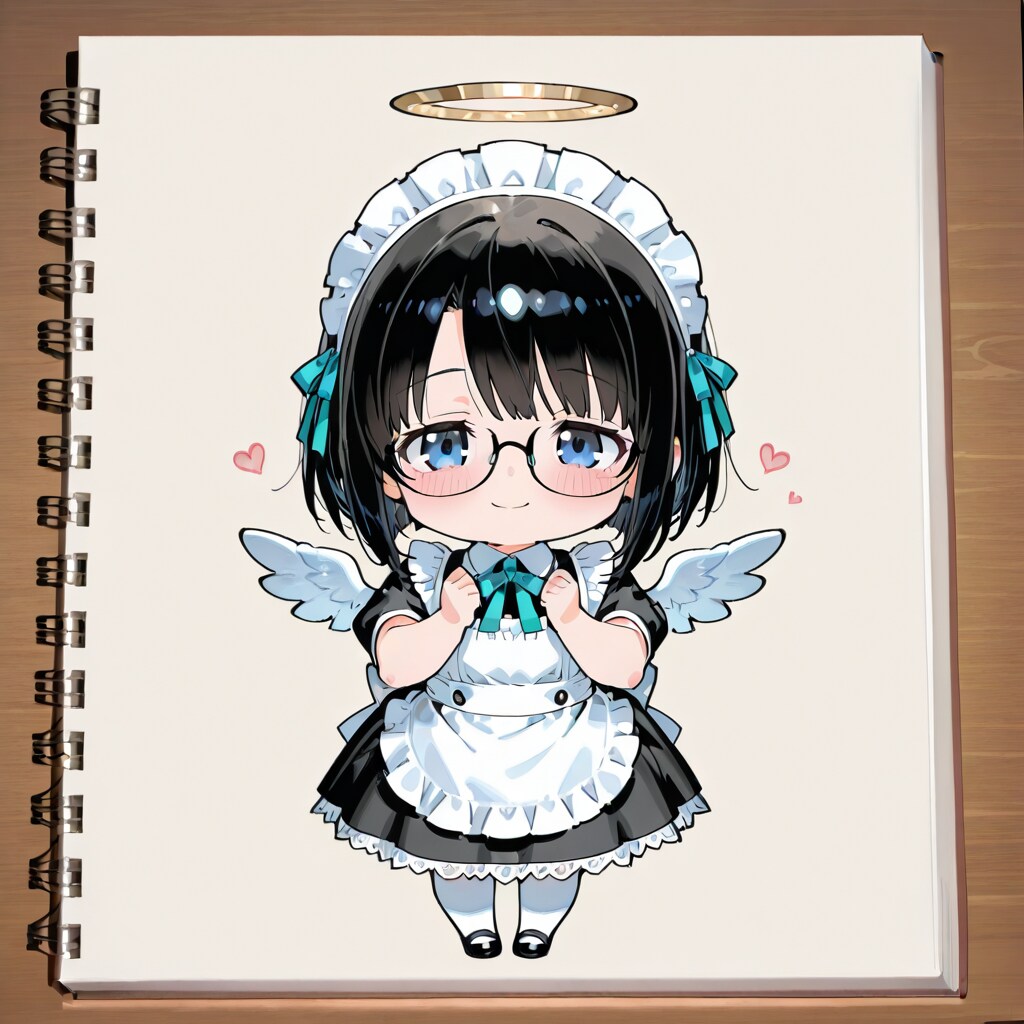 ちびキャラ黒髪メガネっ娘さん
