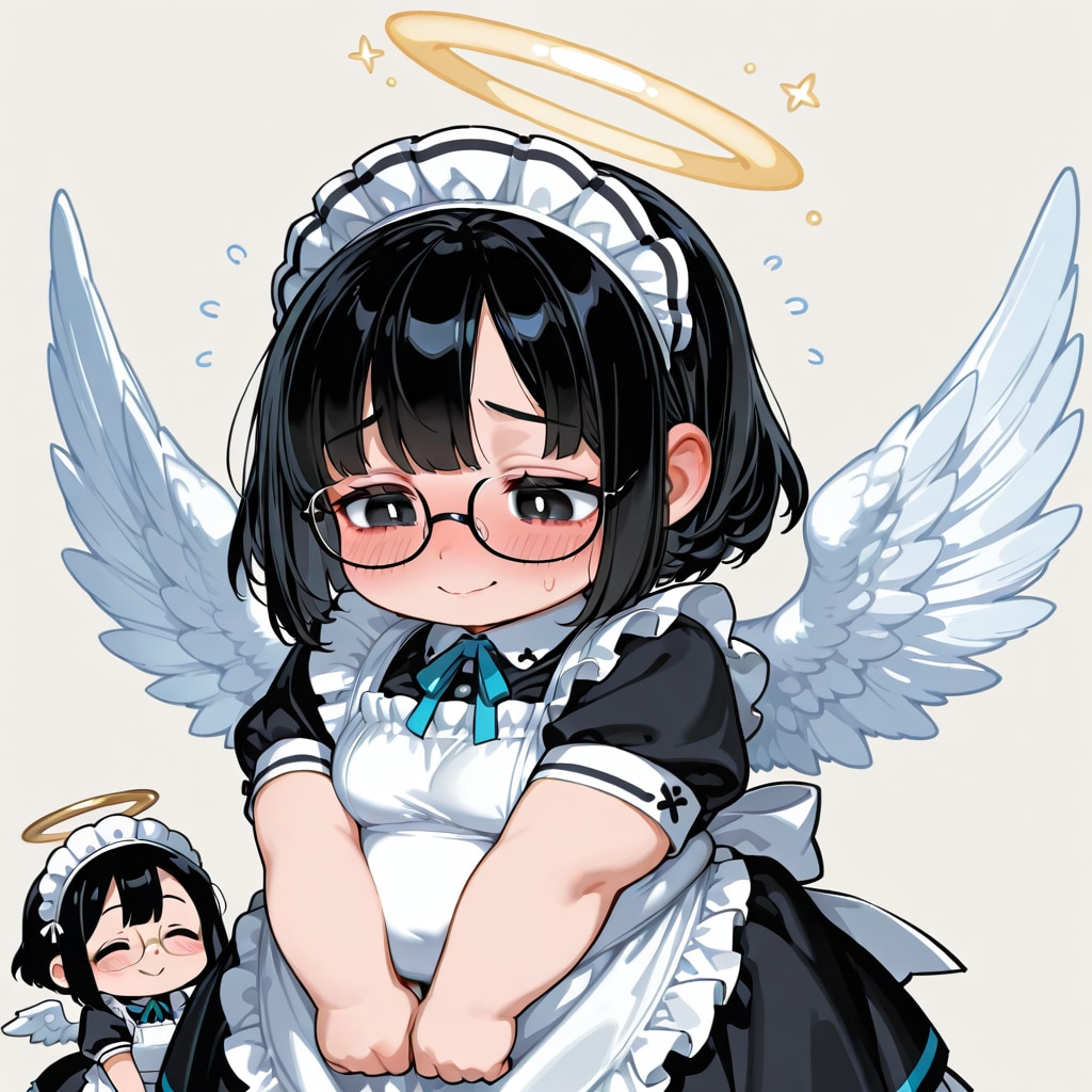 ちびキャラ黒髪メガネっ娘さん