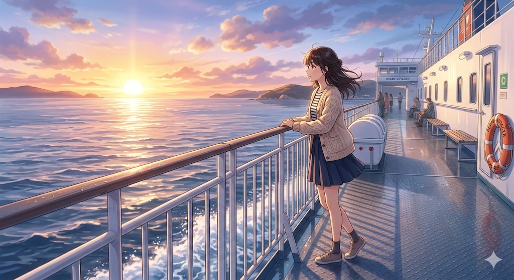 船に乗る女の子