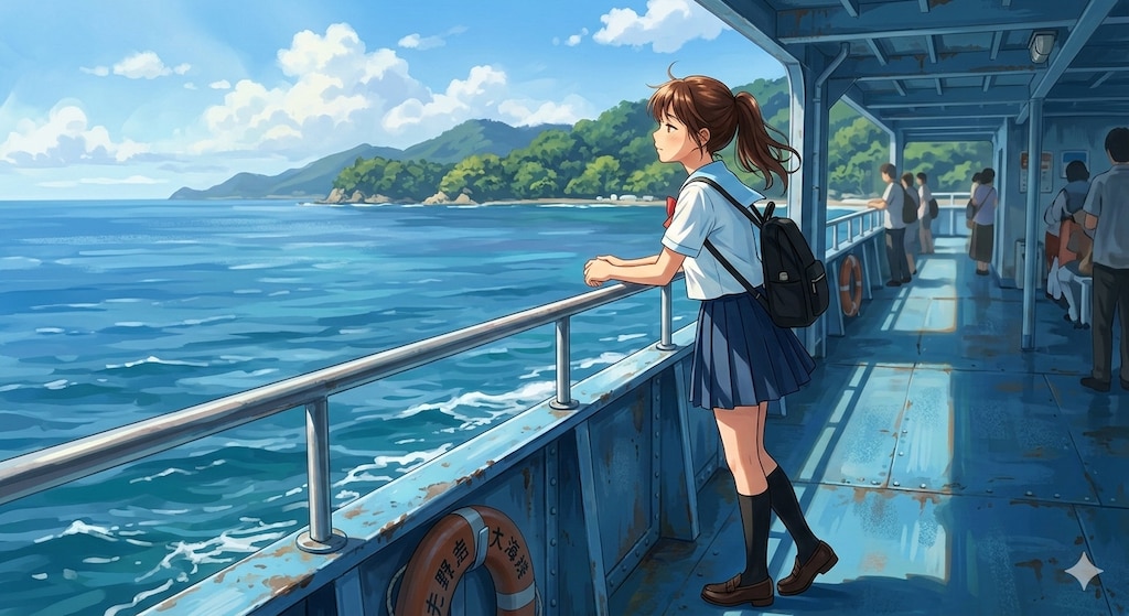 船に乗る女の子