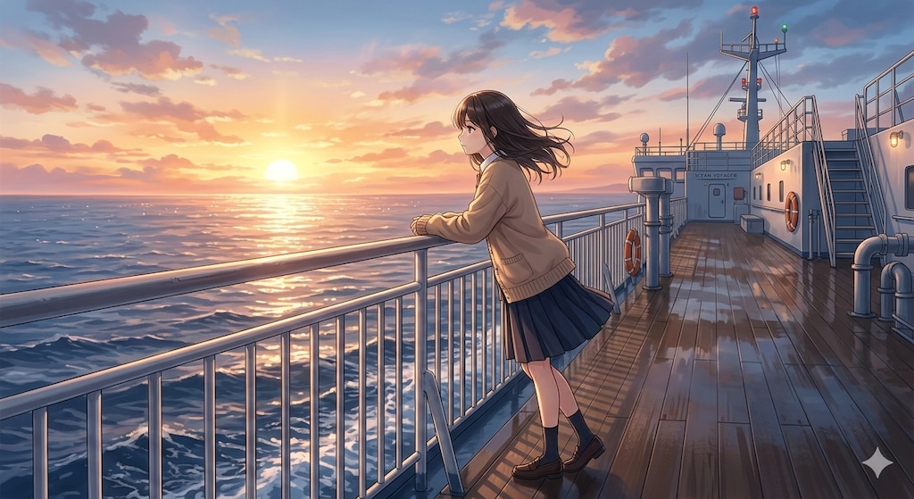 船に乗る女の子