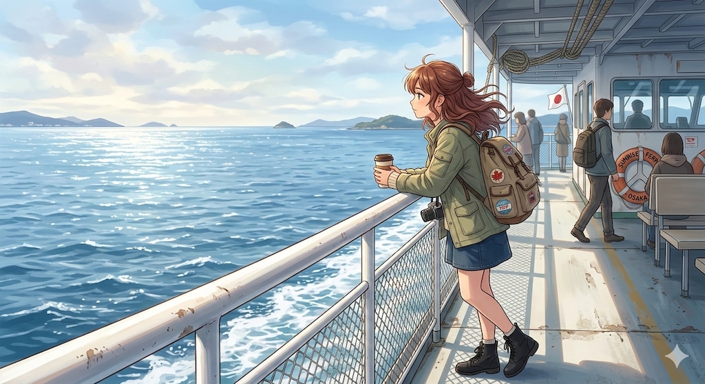 船に乗る女の子