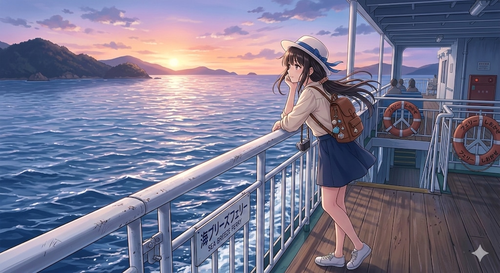 船に乗る女の子