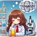 ビールについて化学する小さな女の子 4枚目