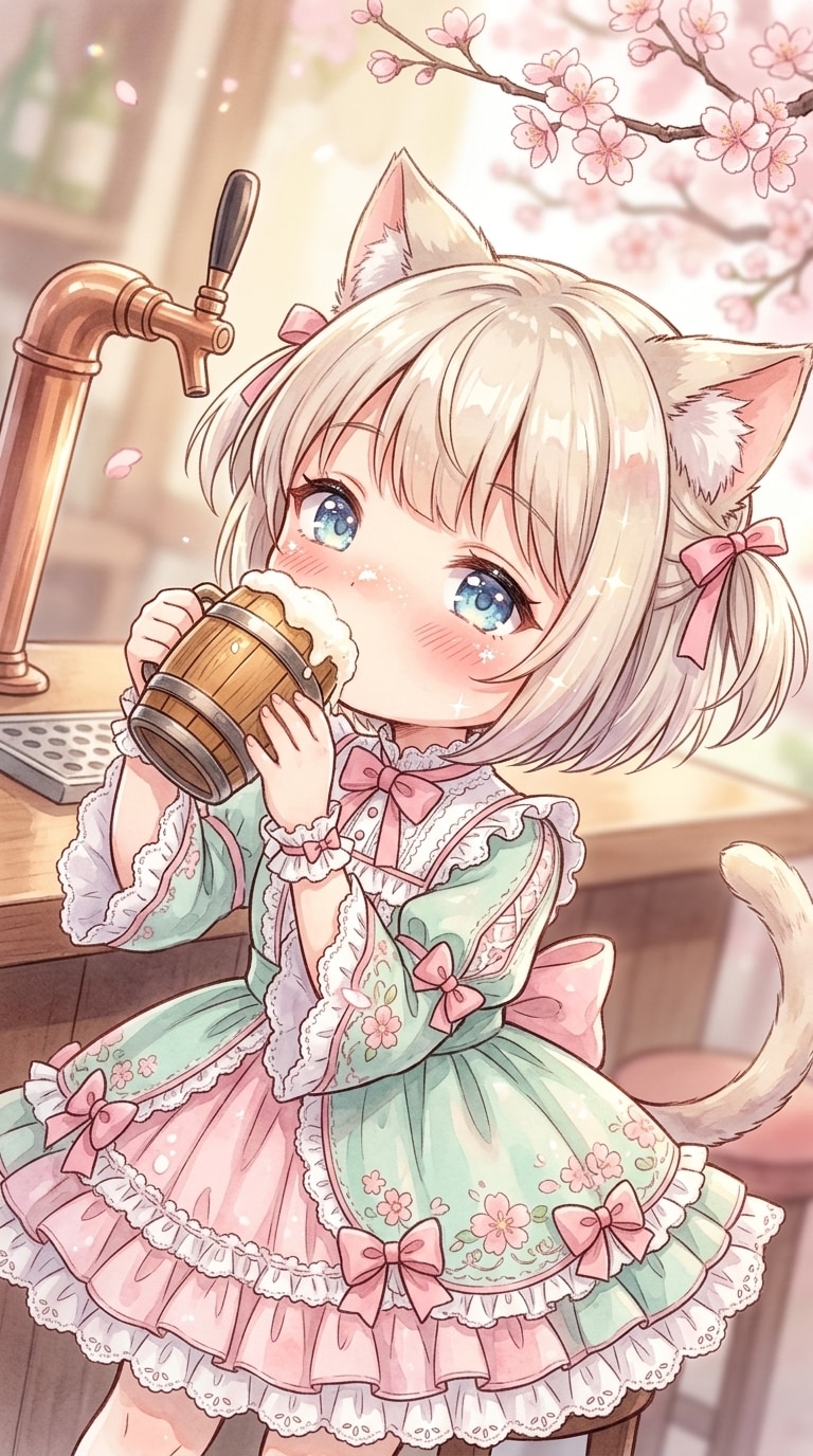 金ツイにゃん。3月8日 #ビールサーバーの日 | の人気AIイラスト・グラビア