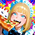 メイドちゃん、明日に備えてアップを始める🍕 6枚目