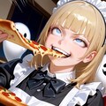 メイドちゃん、明日に備えてアップを始める🍕 3枚目