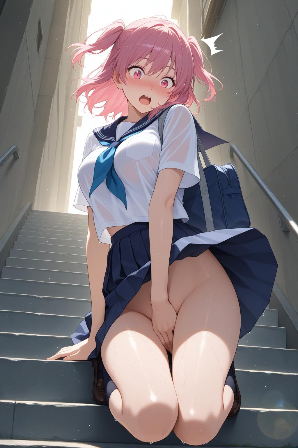 真夏のハプニング　えっ…！?　ノーパン…　ま？♡