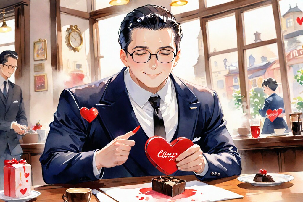 チョコに愛を込める執事さん