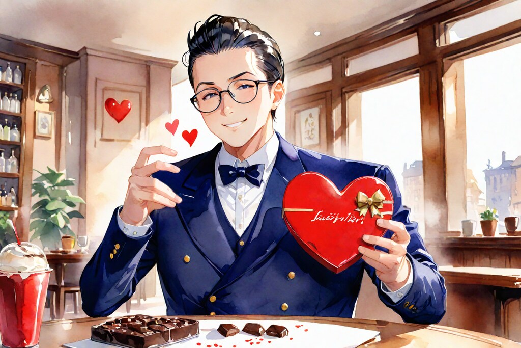 チョコに愛を込める執事さん