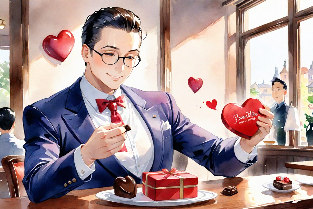 チョコに愛を込める執事さん