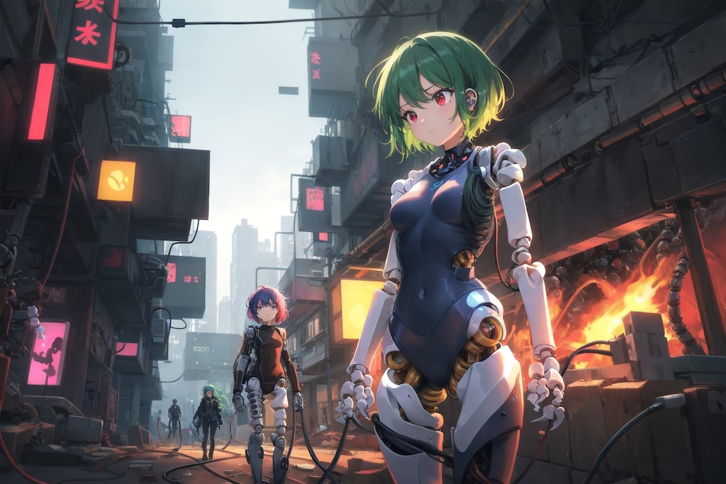 旧型義体・緑髪