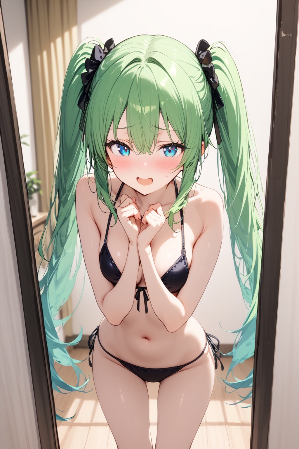 鏡越し
