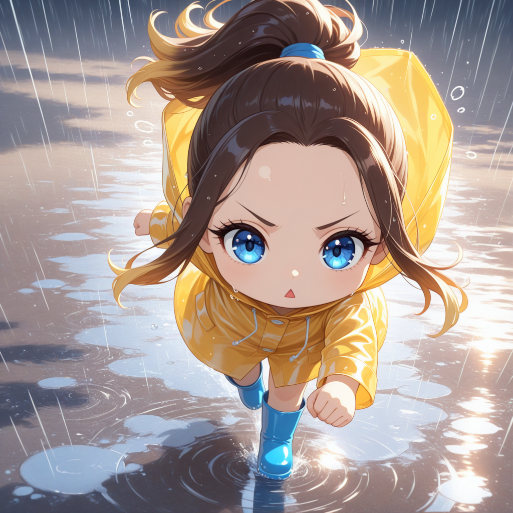 雨ダッシュだ！なつみちゃん！