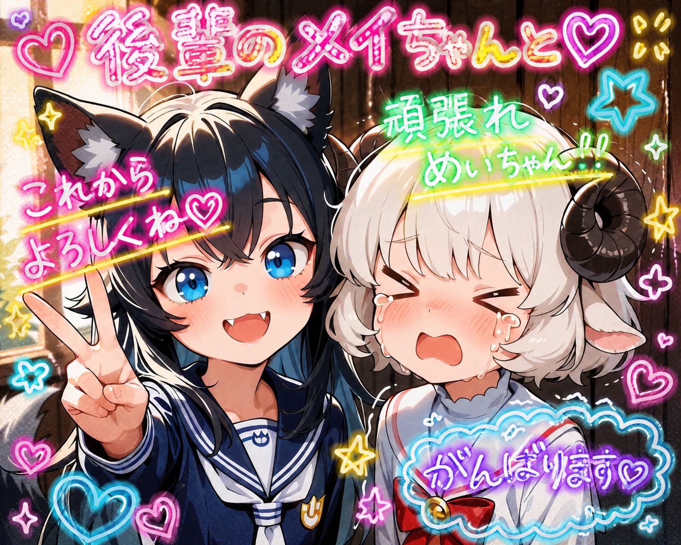 後輩のメイちゃんと♡