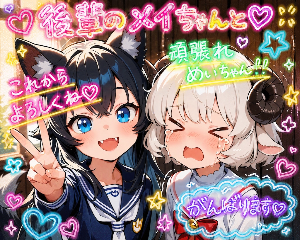 後輩のメイちゃんと♡