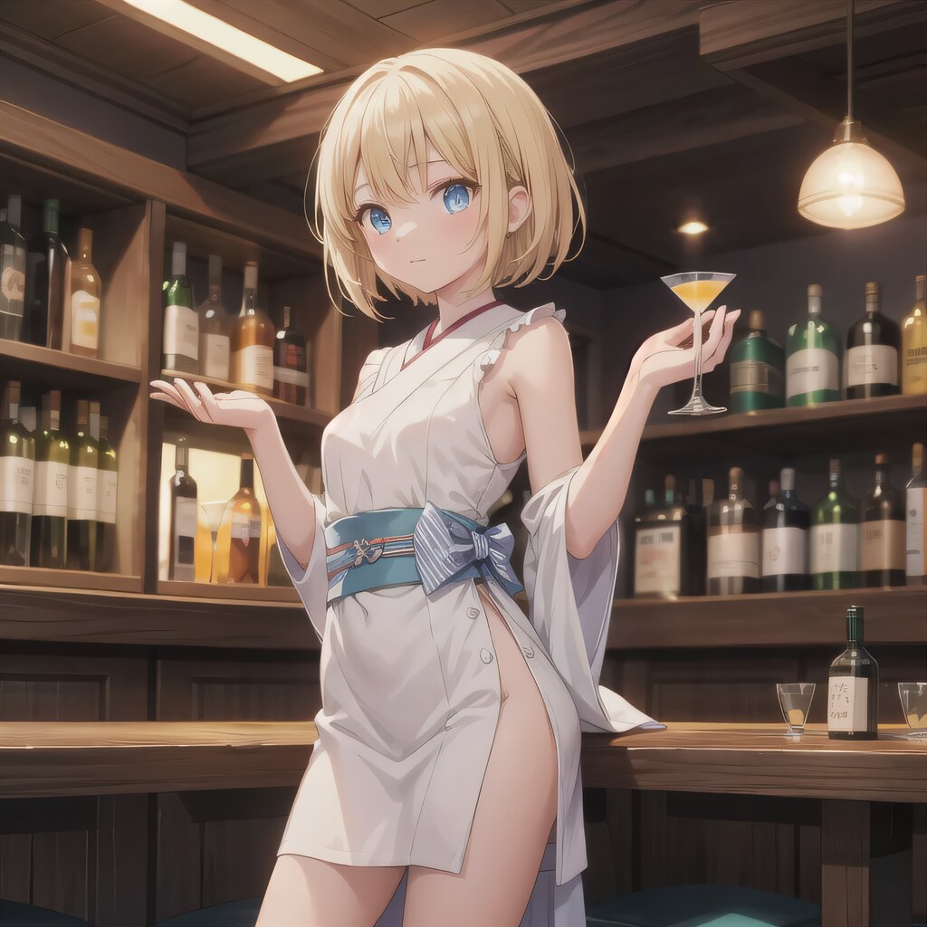 金髪ボブで酒場の少女３