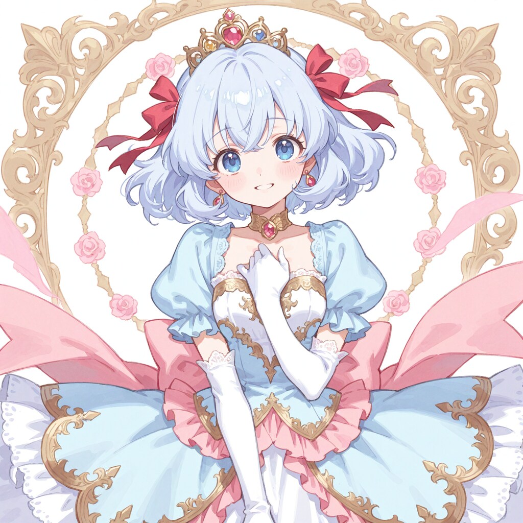 ショートヘアーのドレス少女