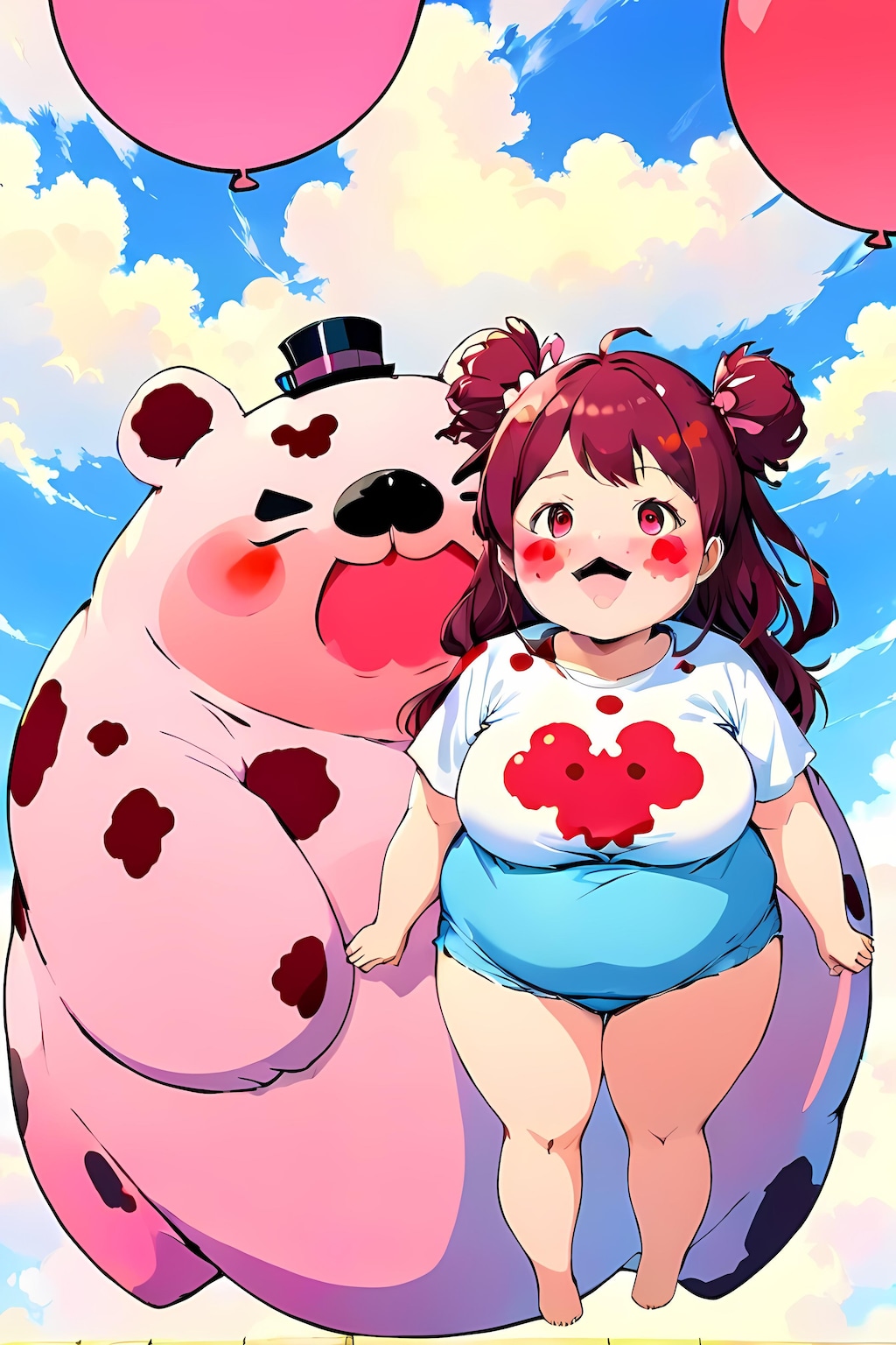 風船×ぬいぐるみ×ぽっちゃり女子