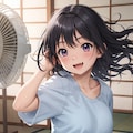 夏の定番、扇風機にあ゛あ゛あ゛～ 2枚目