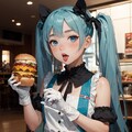 ハンバーガーを食べ 4枚目
