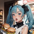 ハンバーガーを食べ 3枚目
