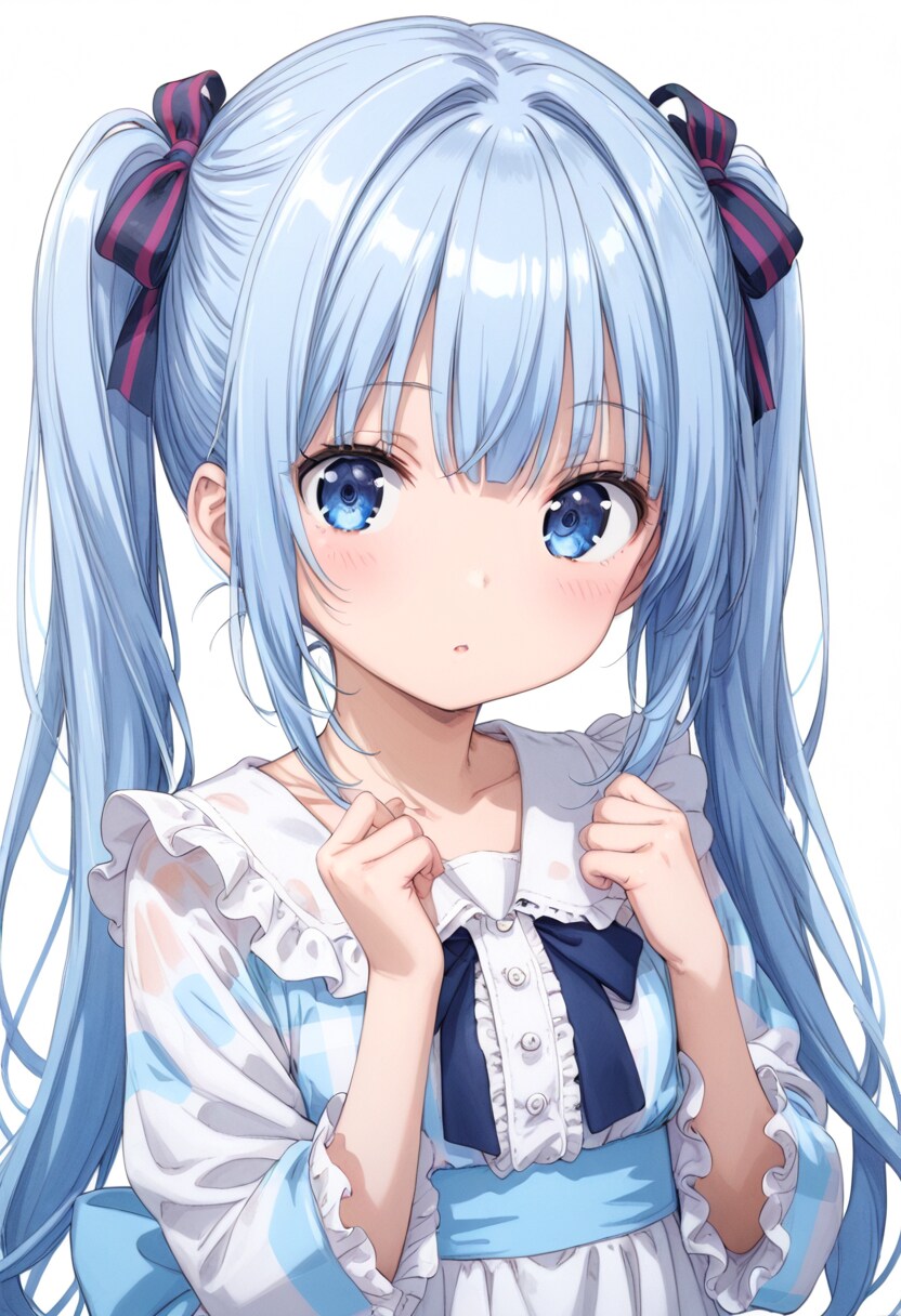 青い髪の少女（ツインテVer） | の人気AIイラスト・グラビア