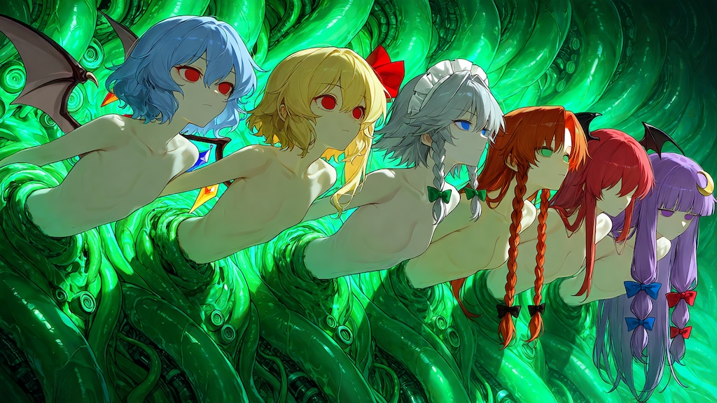 デビルガンダムの生体ユニットにされて取り込まれた紅魔館メンバー