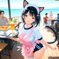 海の見える猫カフェ　~ 黒髪ボブのブルマ娘56 ~ 2枚目