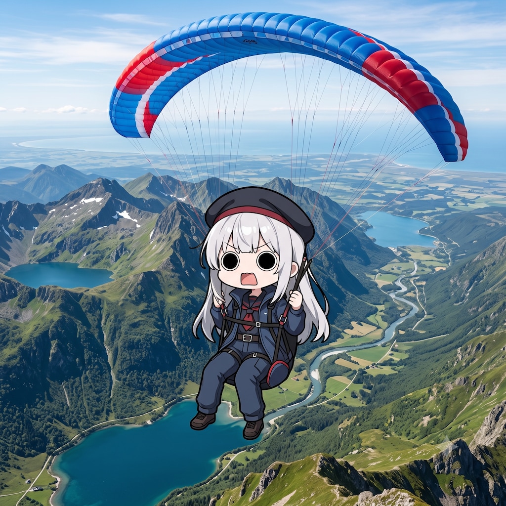 パラグライダーえらいこっちゃ嬢