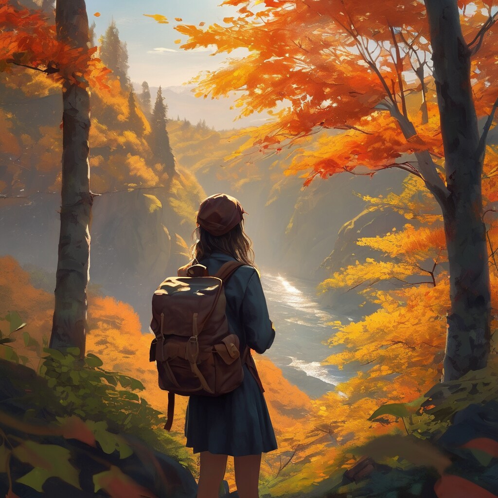 秋の山道