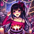 クリスマスケーキと、黒髪ツインテール少女★(2枚) 2枚目
