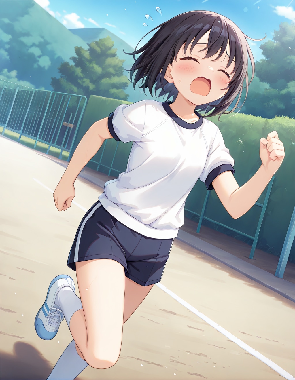 走る女
