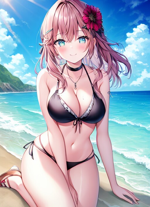 浜辺と少女