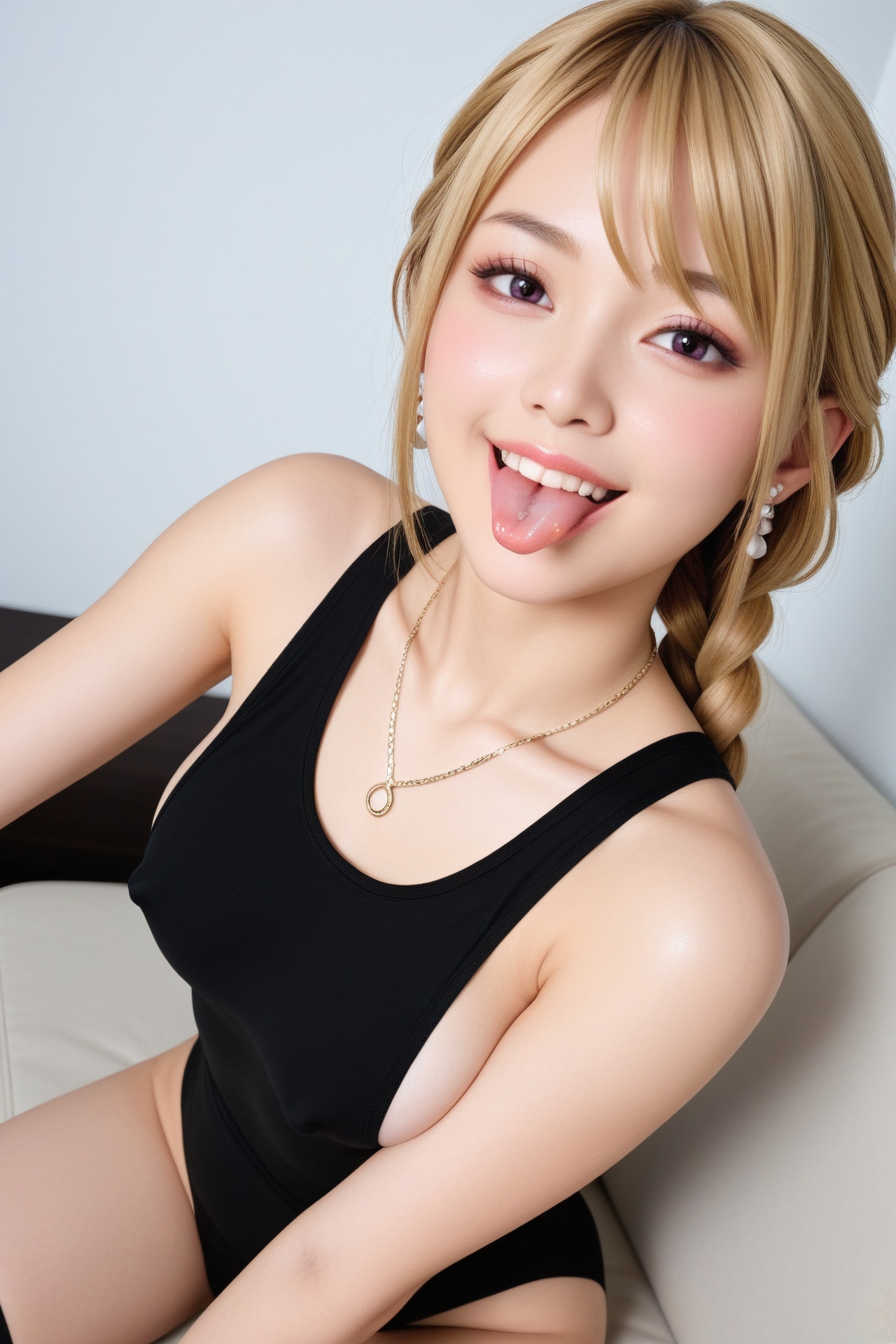 金髪ギャルがスクール水着撮影中にハプニングDX １８