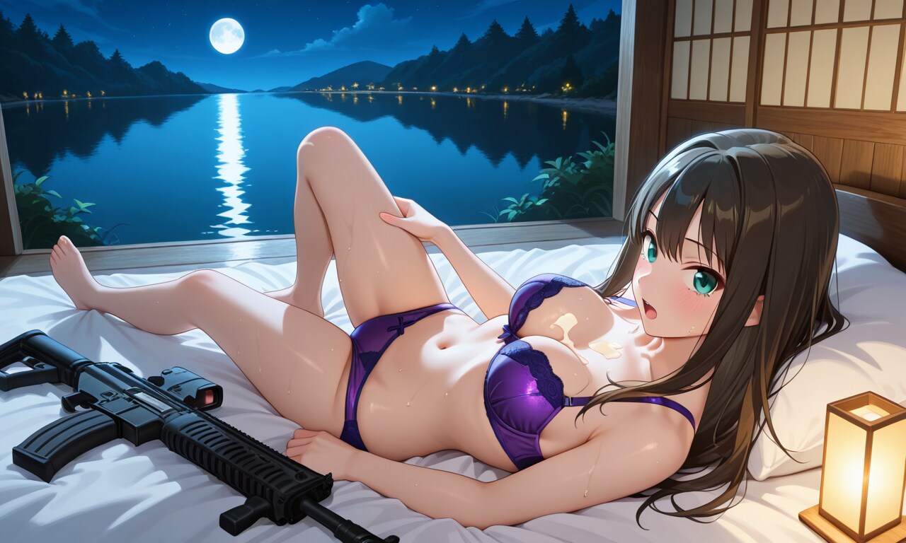 しぶりんと夜の湖畔で