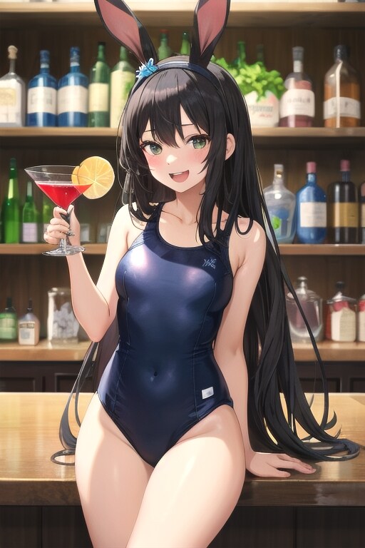 V4Bちゃんでスク水バニーガール