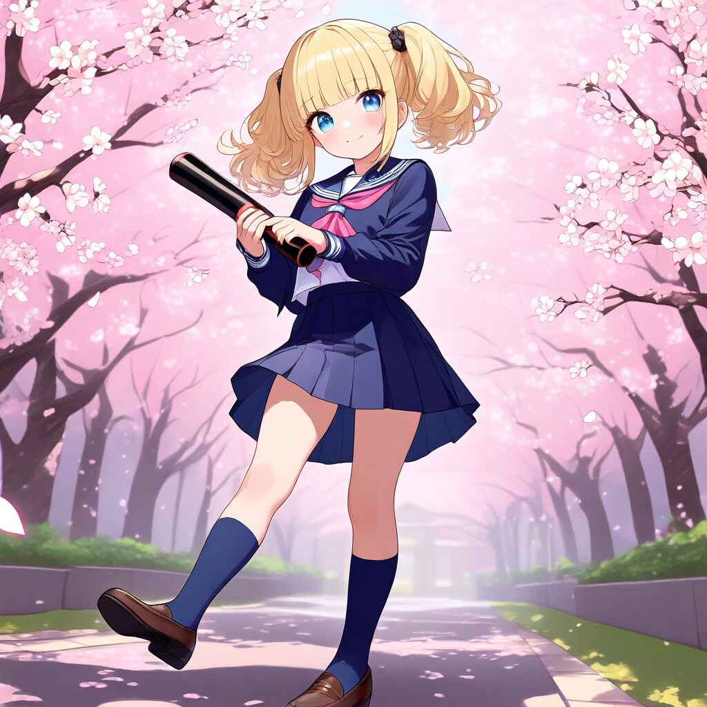 卒業式後に通る桜並木道
