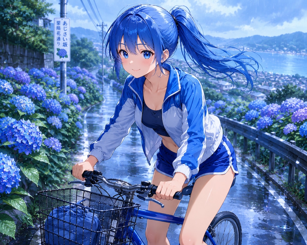 紫陽花の道 サイクリング